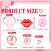 Cqueni 116 PCS Valentine's Vases Fillers, Rose/Red Lip/Heart Shaped Beads Set Plastic Vases Fillers Vases Beads Valentine's Wedding Home Party Table Decor Centerpieces view 2