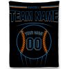 Custom Baseball Blankets with Team Name Number Text, Personalized Throw Blanket for Bedroom Couch Sofa, Gifts for Baseball Lover Fan view 1