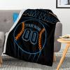 Custom Baseball Blankets with Team Name Number Text, Personalized Throw Blanket for Bedroom Couch Sofa, Gifts for Baseball Lover Fan view 3