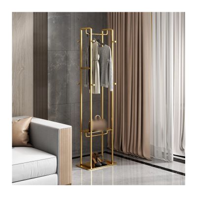 LXBAMKEA Coat Rack Stand Clothes Rack Stand, Stable Storage Holder, Large Capacity Garment Shoe Handbag Scarfs Organizer, Ideal for Hall Bedroom Entryway Office, Furniture (Color : Gold, Size : 47x2