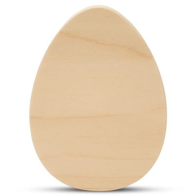 Chunky Egg Cutouts 4-inch, Pack of 5 Small Wooden Eggs for Crafts, Easter Mantle Decor & Interchangeable Holiday Decor, by Woodpeckers