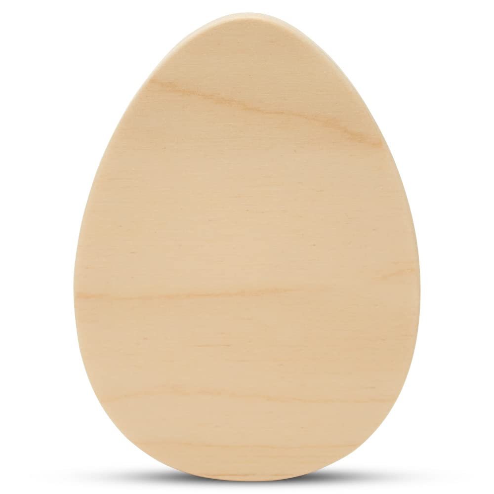 Chunky Egg Cutouts 4-inch, Pack of 5 Small Wooden Eggs for Crafts, Easter Mantle Decor & Interchangeable Holiday Decor, by Woodpeckers