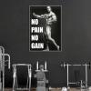 REYTOL Arnold Schwarzenegger Canvas Wall Art No Pain No Gain Inspirational Quote Posters Black And White Fitness Wall Painting Gym Home DecorNo Frame view 2