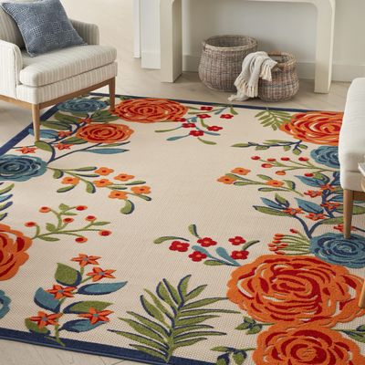 Nourison Home Aloha Multicolor 3'6" x 5'6" Area Rug - Easy Clean, Non Shedding, Bed Room, Living Room, Dining Room, Kitchen (4' x 6')