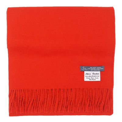 100% Baby Alpaca Throw Blanket, Our Solid Color Throw/Afghan, Mandarin