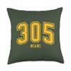 305 Miami FL Arched Athletic Design Throw Pillow view 1