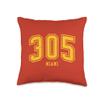 305 Miami FL Arched Athletic Design Throw Pillow view 1
