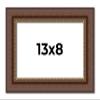13x8 Frame Brown Beaded Copper Solid Wood Picture Frame Width 2 Inches | Interior Frame Depth 0.5 Inches | Marron Photo Frame | Complete with UV Acrylic, Foam Board Backing & Hanging Hardware view 1