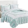 Beatrice Home Fashions Mafalda Embroidered Bedspread, Lightweight, All-Season, Full, Blue view 1