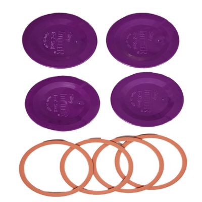 Authentic Tattler E-Z Seal Reusable Canning Lids 200 Bulk WIDE Mouth Lids & 200 WIDE Mouth Rubber Rings COLOR: PLUM - MADE IN THE USA!