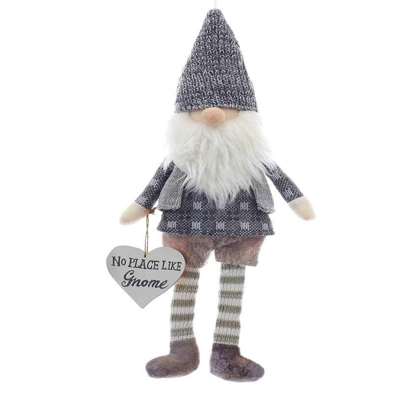Gnome Ornament Holding Heart Sign, 15 inch, No Place Like Gnome, 1 EA
