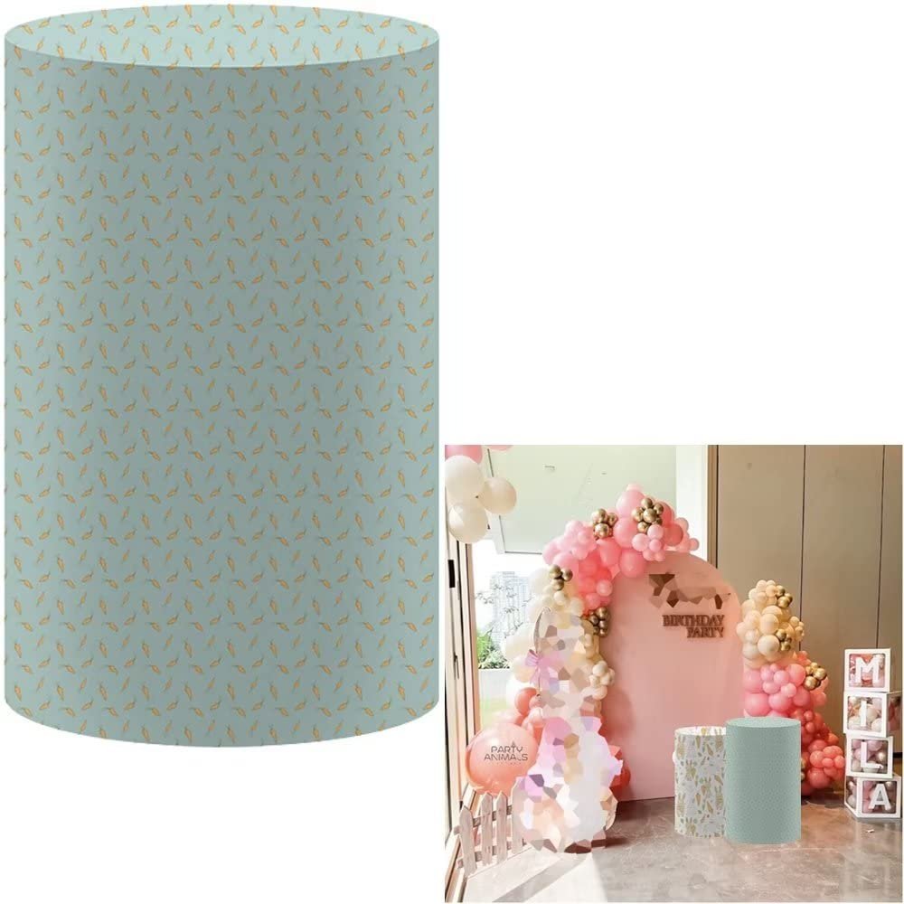 FiVan Easter Pedestal Cover Plinth Cover Birthday Party Props Elastic Stretch Spandex Pedestal Cover for Metal Cylinder Stands NO-1637
