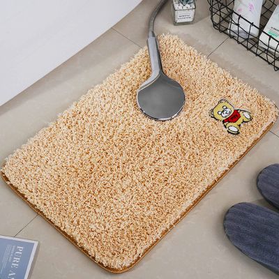 Fluffy Plush Bath Rug 24x35in, Super Shaggy Soft Comfortable Non Slip Bath Mat, Water Absorbent Dries Quickly Microfiber Bathroom Rug Mat, Machine Washable Thick Bath Carpet