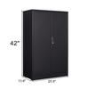 CNANXU Metal Storage Cabinet with Locking Doors and 2 Adjustable Shelves, Small Lockable Storage Cabinets with Lock for Garage Home Office and All The Places You Need (Black) view 2