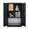 CNANXU Metal Storage Cabinet with Locking Doors and 2 Adjustable Shelves, Small Lockable Storage Cabinets with Lock for Garage Home Office and All The Places You Need (Black) view 3