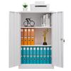 CNANXU Metal Storage Cabinet with Locking Doors and 2 Adjustable Shelves, Small Lockable Storage Cabinets with Lock for Garage Home Office and All The Places You Need (White) view 3