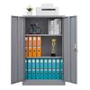 CNANXU Metal Storage Cabinet with Locking Doors and 2 Adjustable Shelves, Small Lockable Storage Cabinets with Lock for Garage Home Office and All The Places You Need (Gray) view 4