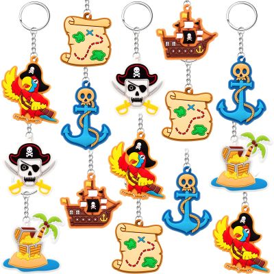 Taiyin 30 Pcs Pirate Party Favors Pirate Themed Keychain Treasure Hunt for Birthday Party Supplies, Goodie Bag Stuffers Fillers