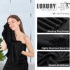 8 Piece Bath Towel Set Black|2 Oversized Large Bath Sheet,2 Hand Towels,4 Washcloths| Ultra Soft Cozy Bath Towel Set for Bathroom Hotel Gym Spa,Highly Absorbent & Quick Dry Bathroom Towel Collections view 2