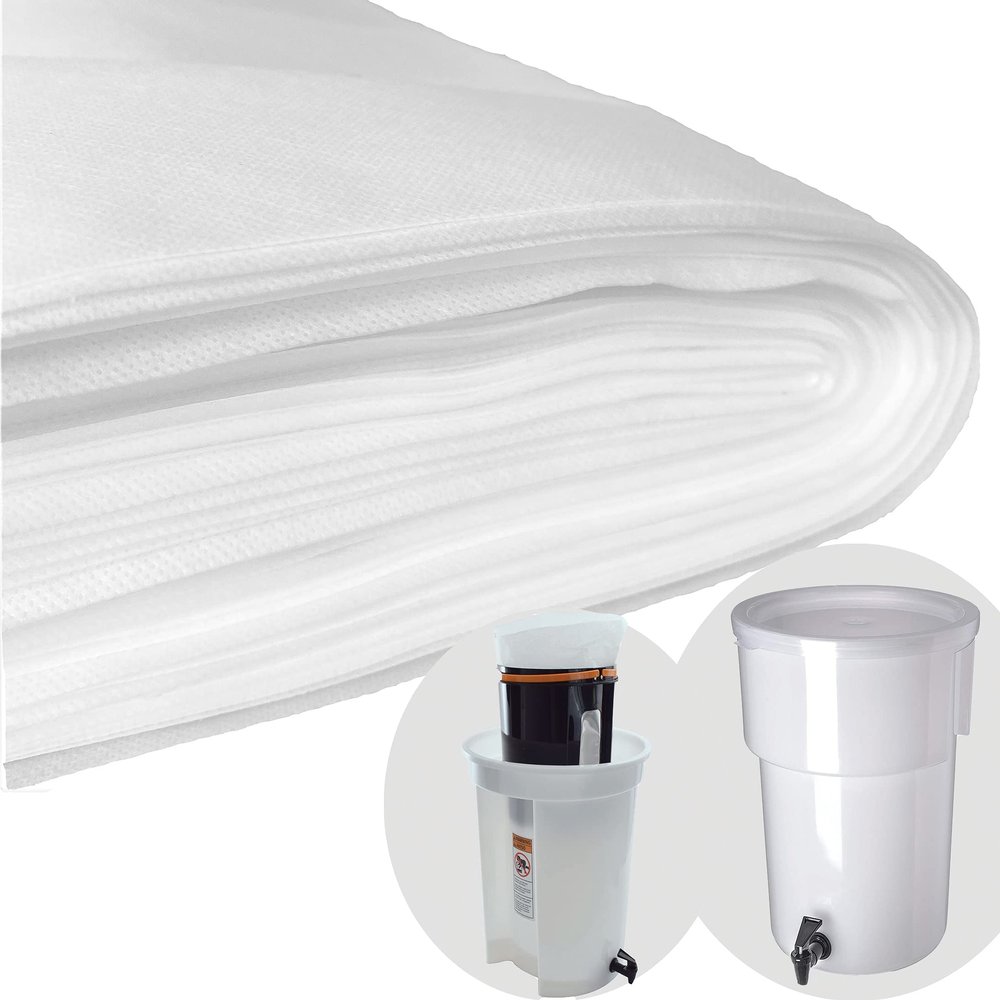 (100 Pack) Commercial Cold Brew Coffee Filters, 20" x 20" For 5-Gallon Capacity Cold Brew Coffee Makers and Systems