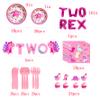 Two Rex Birthday Party Decorations Girl, Pink Dinosaur 2nd Birthday Party Supplies, 2nd Birthday Party Supplies Girl Two Rex Dino Theme Party Decor Supplies view 3