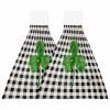 Black and White Buffalo Plaid Check Kitchen Hand Towels with Hanging Loops,St Patrick's Shamrock Sping Green Super Soft Thick Oven Fingertip Dry Microfiber Tie Dish Towel Cleaning Washcloth Set of 2 view 1