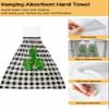 Black and White Buffalo Plaid Check Kitchen Hand Towels with Hanging Loops,St Patrick's Shamrock Sping Green Super Soft Thick Oven Fingertip Dry Microfiber Tie Dish Towel Cleaning Washcloth Set of 2 view 2