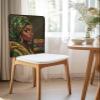 Black Day History 4 Packs Dining Chair Back Cover,Kitchen Dinner Chair Seat Covers Washable Chair Slip Covers,Black Women African American Party Month Removable Slipcovers Protect for Dinning view 2
