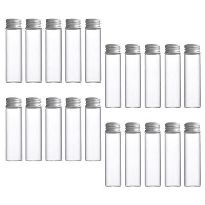 FOMIYES 20pcs Glass Bottles Screw Caps for Skincare Samples and Makeup Packing Leak Portable Vials for Travel and Camping Capacity