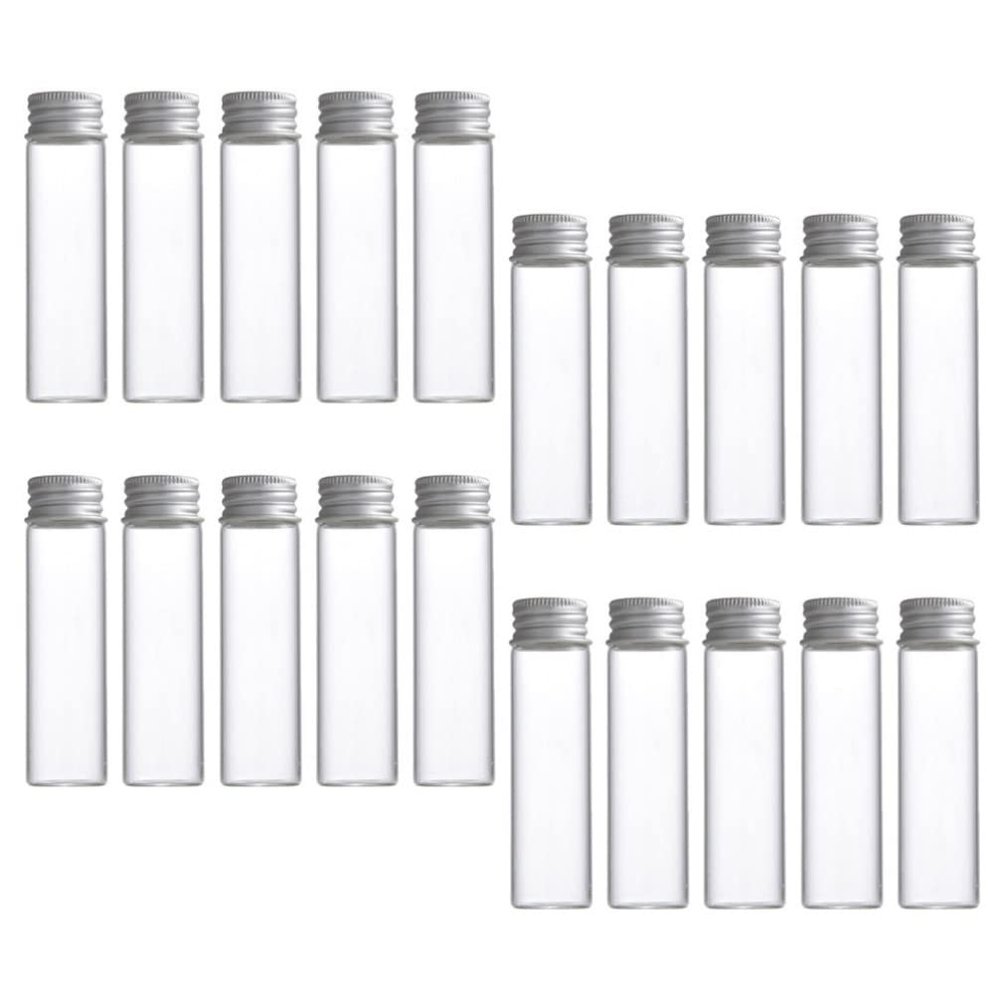 FOMIYES 20pcs Glass Bottles Screw Caps for Skincare Samples and Makeup Packing Leak Portable Vials for Travel and Camping Capacity