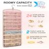 BAGSMART Hanging Jewelry Organizer, Necklace Holder Anti-tangle Earrings Rings Hanger with 20 Jewelry Bags Travel Storage Roll with Pockets Hang on Closet, Wall, Door,1 Piece, Large Pink view 3