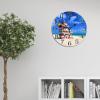 Florida USA Cityscape Wall Clock Miami Beach Scenery Travel Large Wall Clocks Battery Operated 10 Inch Silent Country City Souvenir Farmhouse Home Decor for Kitchen Living Room Bedroom Classroom view 2