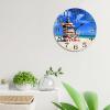 Florida USA Cityscape Wall Clock Miami Beach Scenery Travel Large Wall Clocks Battery Operated 10 Inch Silent Country City Souvenir Farmhouse Home Decor for Kitchen Living Room Bedroom Classroom view 3
