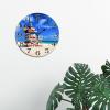 Florida USA Cityscape Wall Clock Miami Beach Scenery Travel Large Wall Clocks Battery Operated 10 Inch Silent Country City Souvenir Farmhouse Home Decor for Kitchen Living Room Bedroom Classroom view 4