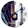 Indianapolis Scenery Wall Clock Indiana USA Landscape Travel Wall Clocks Battery Operated 9 Inch Non-Ticking Retro Country City Souvenir Home Decor Wall Decor for Kitchen Living Room Bedroom Office view 1