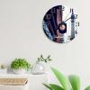 Indianapolis Scenery Wall Clock Indiana USA Landscape Travel Wall Clocks Battery Operated 9 Inch Non-Ticking Retro Country City Souvenir Home Decor Wall Decor for Kitchen Living Room Bedroom Office view 3