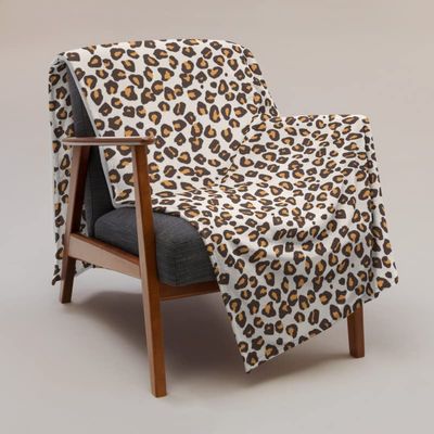 SKS Linen Cotton Throw Blanket - Tiger Print (5060) Thick Fuzzy Warm Soft Blankets and Throws Sofa Cotton Throw Blanket