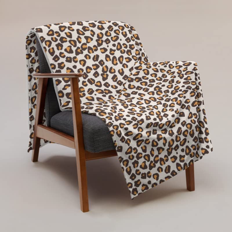 SKS Linen Cotton Throw Blanket - Tiger Print (5060) Thick Fuzzy Warm Soft Blankets and Throws Sofa Cotton Throw Blanket