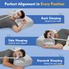 IKSTAR Cooling CPAP Pillow for Side Sleepers - Sleep Apnea Pillow for CPAP User - Reduce Air Leak/Hose Tangle/Mask Pressure - Memory Foam Neck Support Nasal Pillows Side/Back/Stomach Sleeper view 4