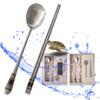 BALWOO [Made in Korea] Hologram Turtle Design Korean Table Sticky Rice Spoon and Chopsticks 304 Stainless Steel Flat Chopsticks Matt Surface Mukbang Cutlery (Red, 5 sets) view 1