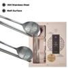 BALWOO [Made in Korea] Hologram Turtle Design Korean Table Sticky Rice Spoon and Chopsticks 304 Stainless Steel Flat Chopsticks Matt Surface Mukbang Cutlery (Red, 5 sets) view 2