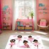 Black Girl Area Rug for Bedroom, African American Cute Ballerina Princess Carpets White Sofa Floor Mat for Living Room Birthday Gift for Black Girls Bedroom Decor, 47" x 39" (3 x 4 Feet) view 2