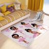 Black Girl Area Rug for Bedroom, African American Cute Ballerina Princess Carpets White Sofa Floor Mat for Living Room Birthday Gift for Black Girls Bedroom Decor, 63" x 47" (4 x 5 Feet) view 3