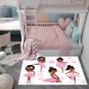 Black Girl Area Rug for Bedroom, African American Cute Ballerina Princess Carpets White Sofa Floor Mat for Living Room Birthday Gift for Black Girls Bedroom Decor, 63" x 47" (4 x 5 Feet) view 4