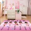 African Black Girl Area Rugs for Bedroom God Says You are Pink Girls Floor Rug for Living Room Ballerina Princess Carpets for Entrance Religious Room Decor Gift, 63" x 47" (4 x 5 Feet) view 4