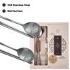 BALWOO [Made in Korea] Hologram Turtle Design Korean Table Sticky Rice Spoon and Chopsticks 304 Stainless Steel Flat Chopsticks Matt Surface Mukbang Cutlery (Blue, 5 sets) view 2
