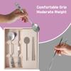 BALWOO [Made in Korea] Hologram Turtle Design Korean Table Sticky Rice Spoon and Chopsticks 304 Stainless Steel Flat Chopsticks Matt Surface Mukbang Cutlery (Blue, 5 sets) view 3