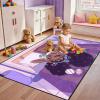 Afro Black Girls Area Rugs - Purple Carpets for Living Room & Bedroom, 70" x 55" (4.6 x 6 Feet) view 2
