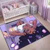 Black Girl Area Rug for Bedroom African American Girls And Boys Floor Rugs for Living Room Playroom Cartoon Art Home Decor Soft Large Carpets Yoga Mats for Women Afro Purple 80/''x58/'' (5 x 7 Feet view 3