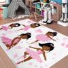 Black Girl Area Rug for Bedroom, African American Cute Ballerina Princess Large Carpets White Sofa Floor Mat for Living Room Birthday Gift for Black Girls Bedroom Decor, 70" x 55" (4.6 x 6 Feet) view 2